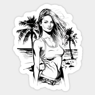 Beach Girl - Original Artwork Sticker